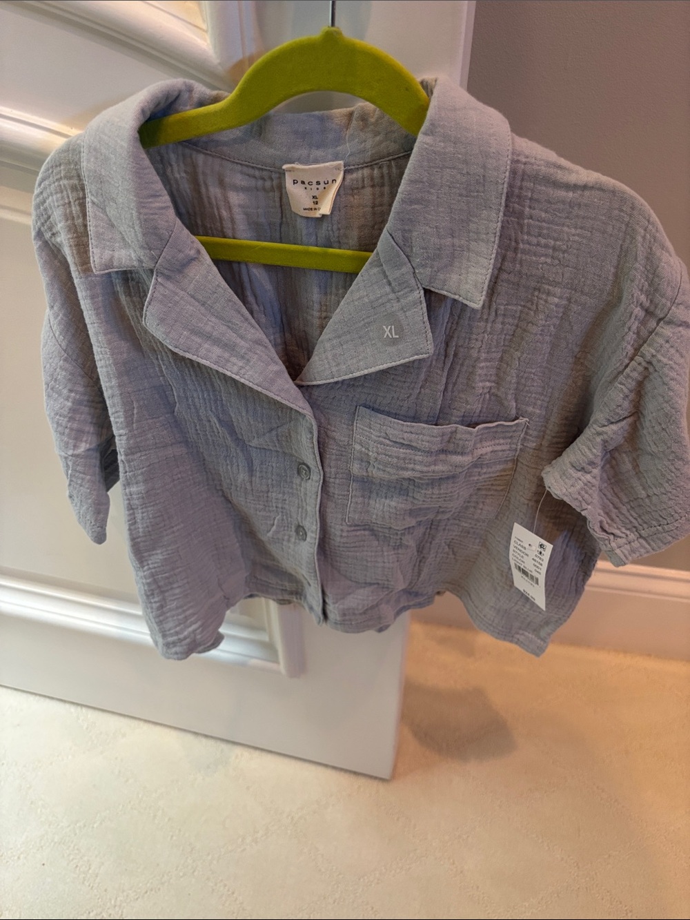 PacSun Kids Lavender Gauze Button-Front Shirt size 12